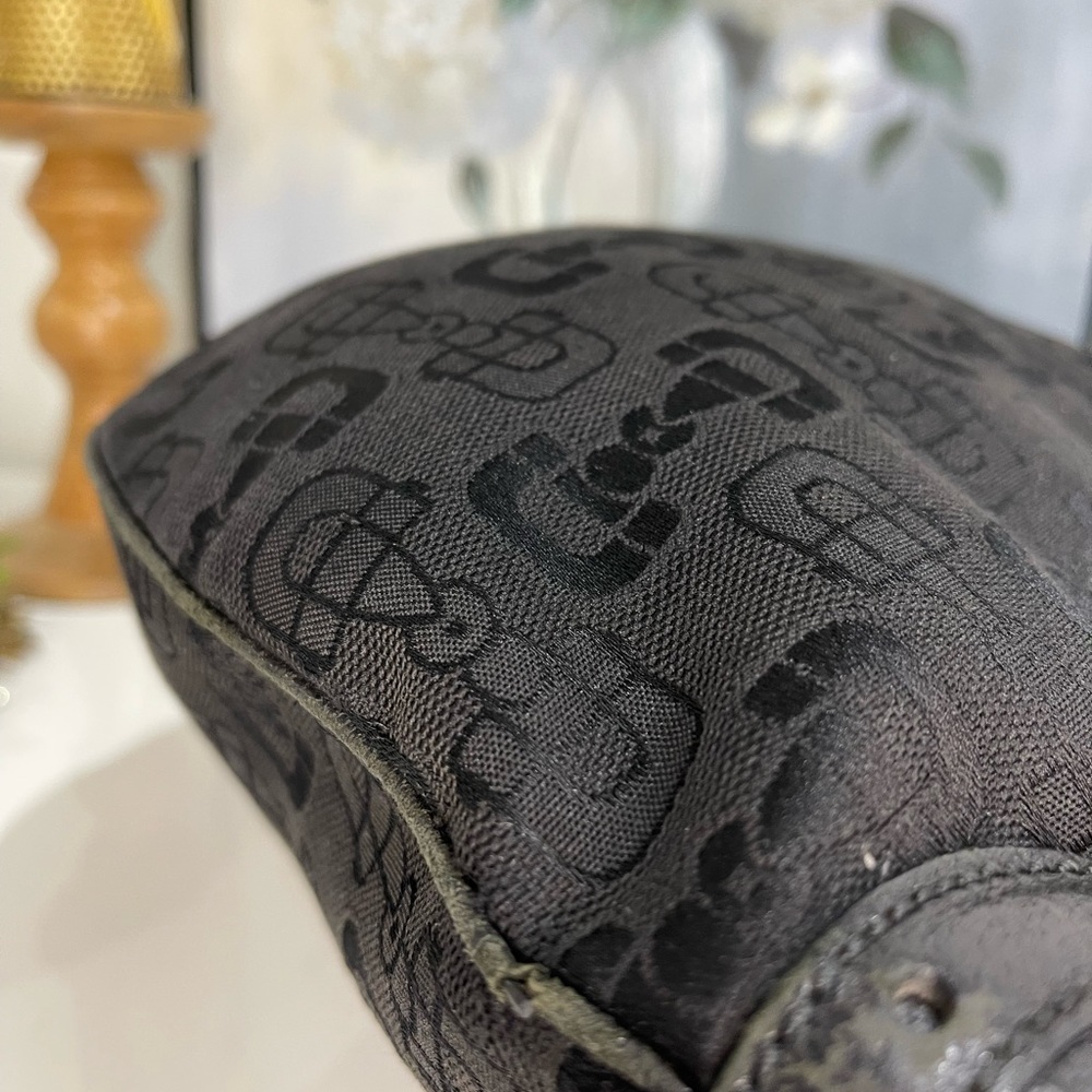 Gucci Hobo Bag %100 Authentic Black Canvas - Picture 4 of 16
